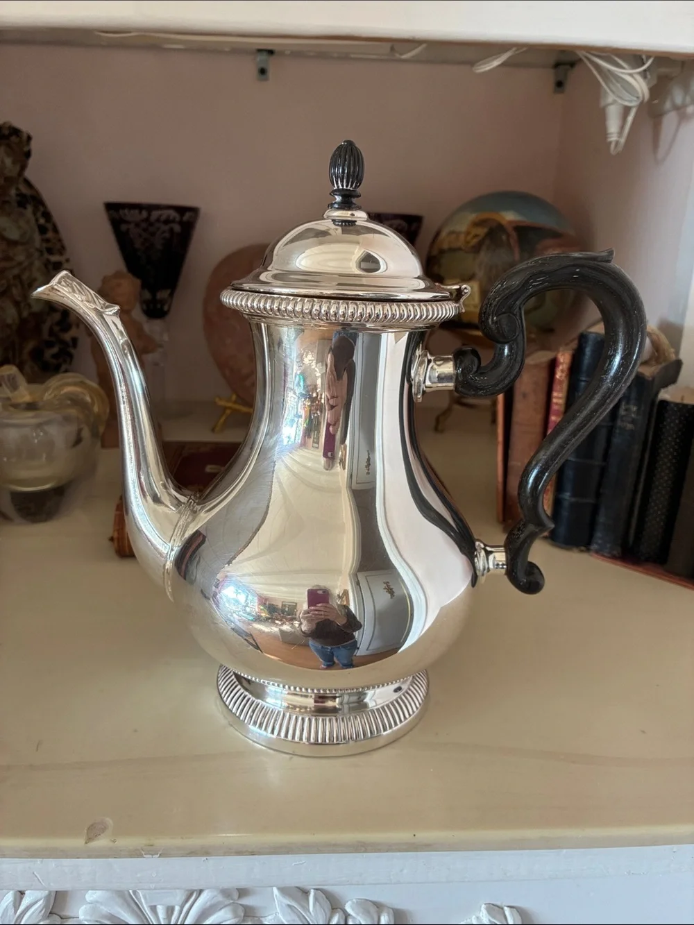 Gorham Newport silver plate  Teapot with wood handle
